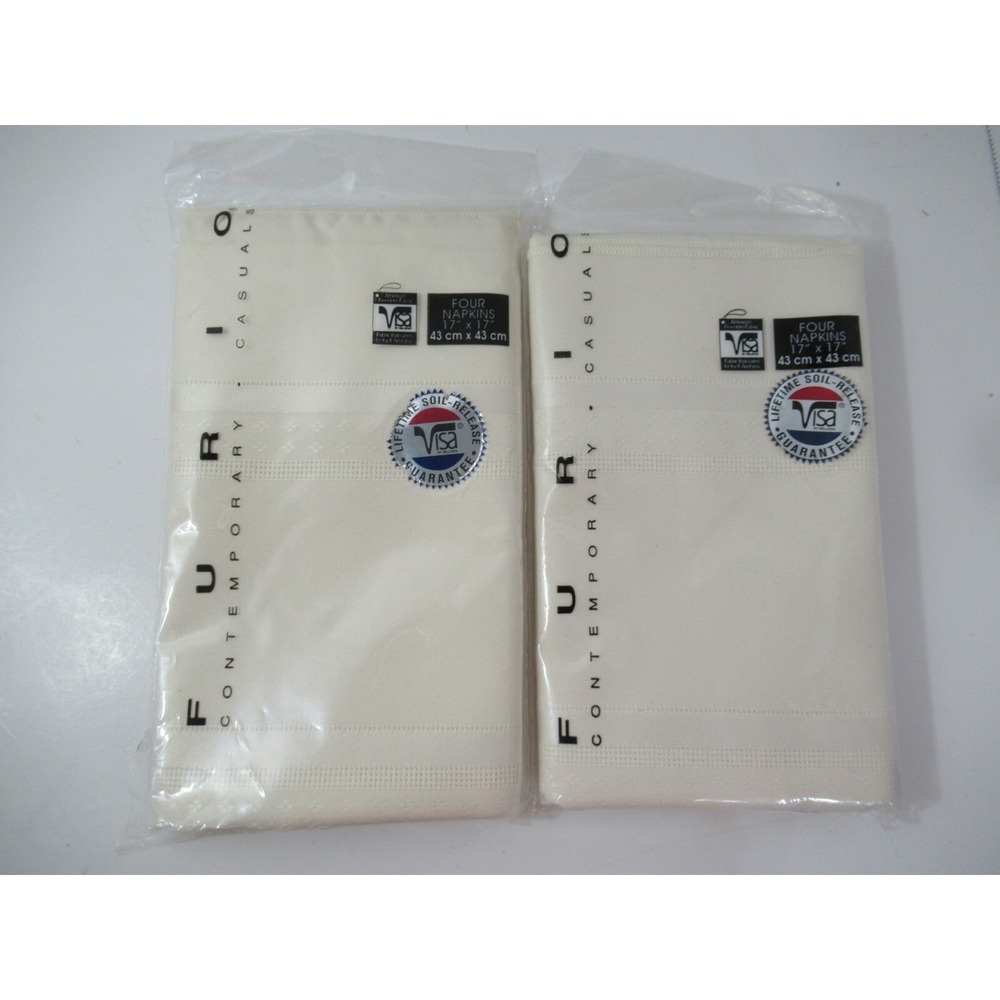 Furio Contemporary casual  Visa fabric cloth 8 napkins bone off white